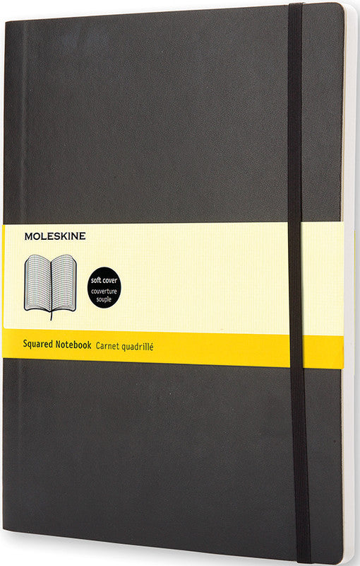 Moleskine Notizbuch Classic Collection, kariert, Leimbindung, Softcover, 192 Seiten, 70 g/m² – schwarz