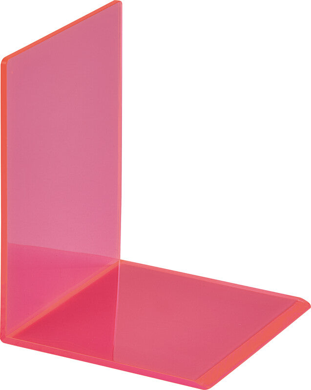 MAUL Buchstützen – pink transparent – 100 × 130 mm – Acryl, 2 Stück