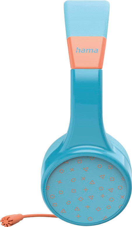 Hama Teens Guard II – On-Ear Headset – Bluetooth, max. 85 dB, Abnehmbares Mikrofon – Blau/Orange – bis 50 h