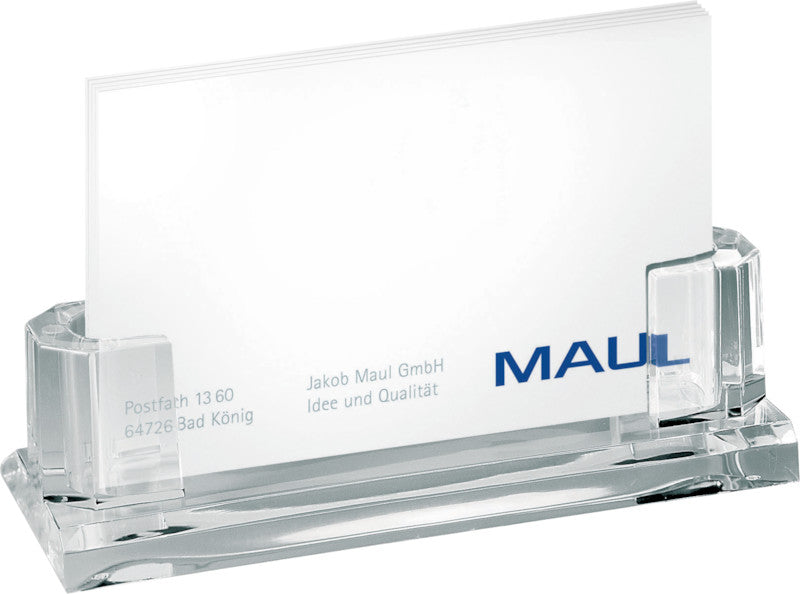 MAUL Visitenkartenhalter – 30 Karten, Acryl, transparent, 110 × 44 × 32 mm