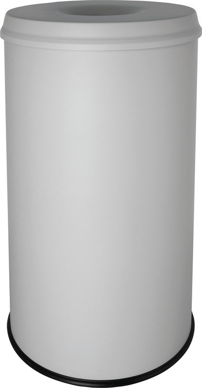 Zwingo Sicherheitspapierkorb – 75 l – Metall, Lichtgrau – Löschkopf, Selbstlöschend – Ø 380 × H 765 mm