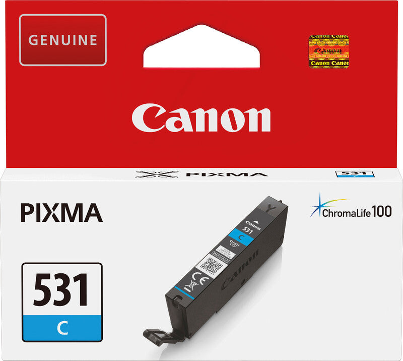 Canon Tintenpatrone CLI-531, cyan, 8,2 ml – für Inkjetdrucker/Multifunktionsgeräte