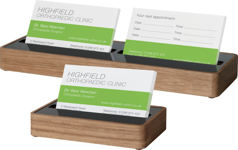 Sigel Visitenkarten-Aufsteller – Holz, Eiche, 206 × 22 mm – für 60 Visitenkarten