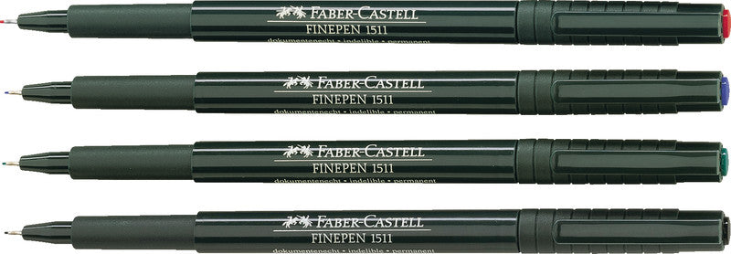 Faber-Castell Finepen 1511 Fineliner 0,4 mm – rot – dokumentenecht