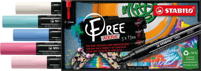 Stabilo Acrylic Marker – farbig sortiert, 5er