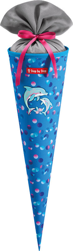 Step by Step Schultüte 70 cm × Ø 18 cm, 5 l – Motiv Delfin Finja – Serie SPACE – rPET