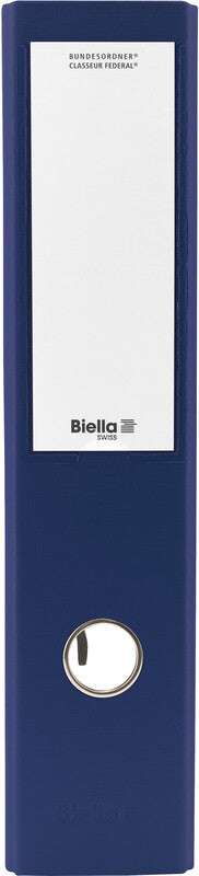 Biella Bundesordner – A4 hoch – 2-Ring Hebelmechanik, Rücken 70 mm – Marine, mit Niederhalter, FSC