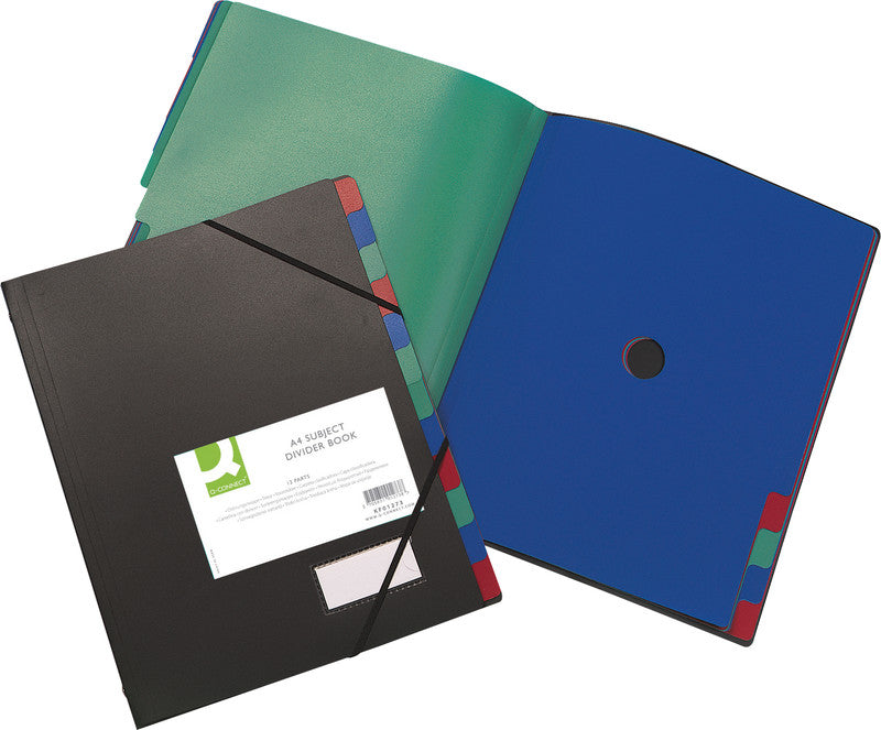 Q-connect Sammelmappe für A4, Kunststoff, schwarz, mit Gummizug