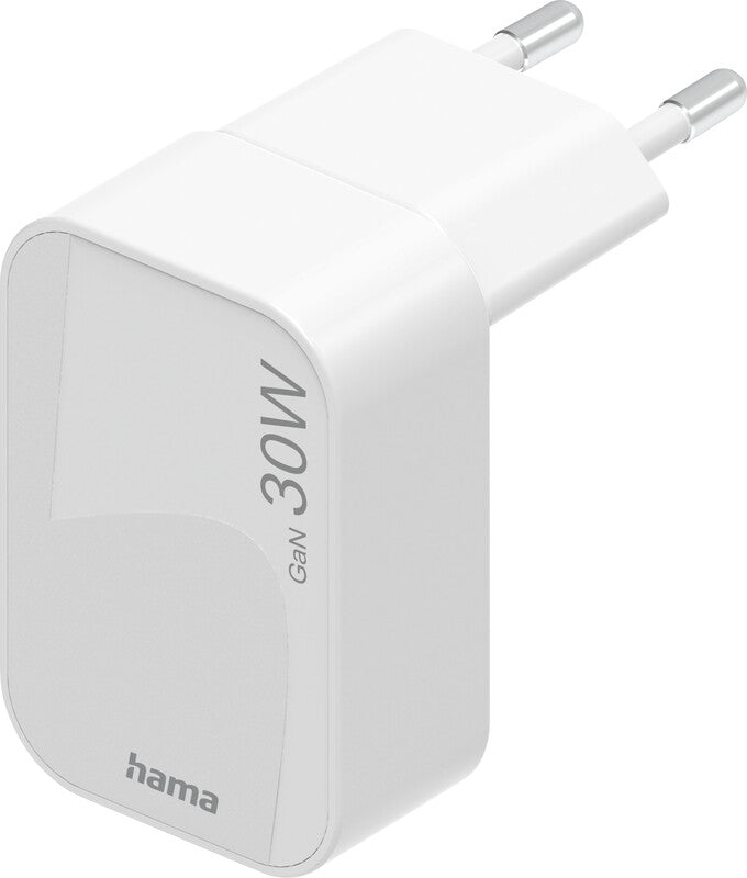 Hama 00201954 USB-Ladegerät 30 W – USB-C×1, PD, QC 3.0/2.0, GaN – Weiss