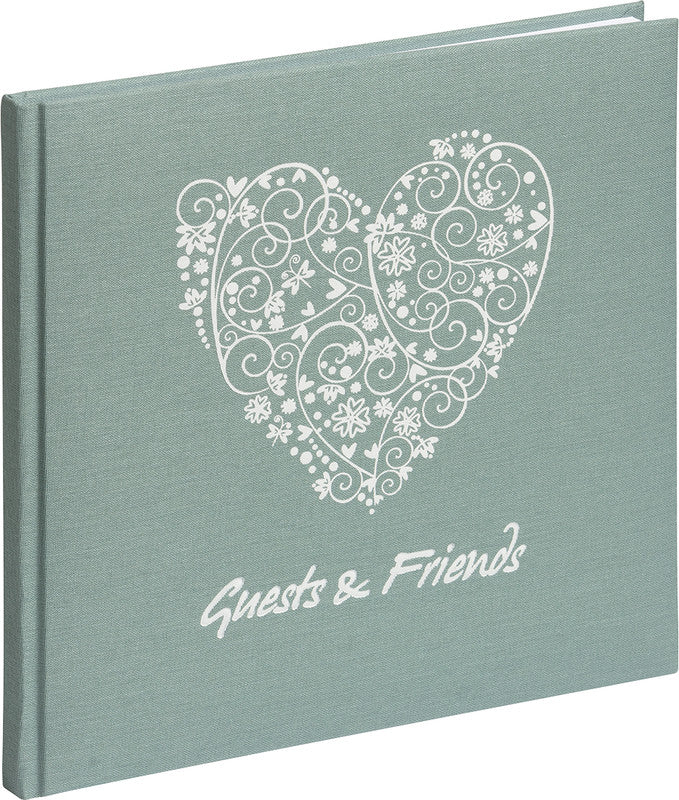Pagna Guests & Friends Gästebuch – 250 × 250 mm – 144 Seiten – gebunden, Stoffeinband, Minze