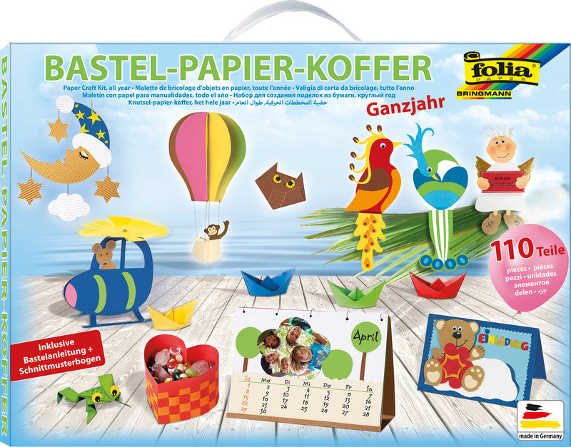 Folia Ganzjahres-Bastelkoffer – 110-teilig