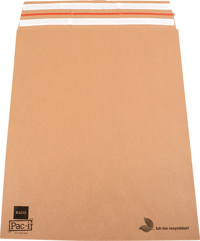 Elco Papierversandtasche – 450 × 545 × 80 mm, Seiten- und Bodenfalte, Braun, Einsteckverschluss – 100 Stück