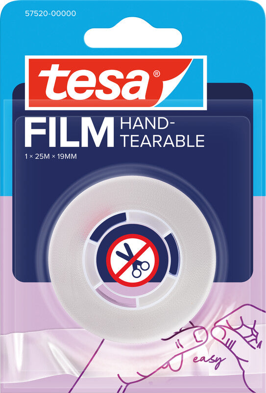 TESA Büro-Klebeband – permanent, klar, Kunststoff, 19 mm × 25 m, Kern Ø 26 mm