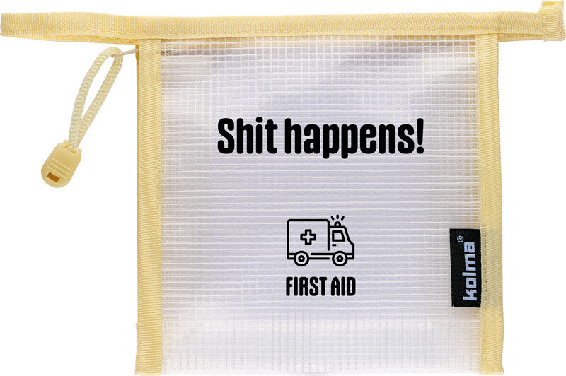 Kolma Reissverschlusstasche – 150 × 150 mm, Kunststoff, Creme – 1 Stück