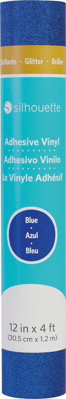 Silhouette Vinylfolie Glitzer, selbstklebend – blau – 30,5 × 120 cm – für Schneideplotter