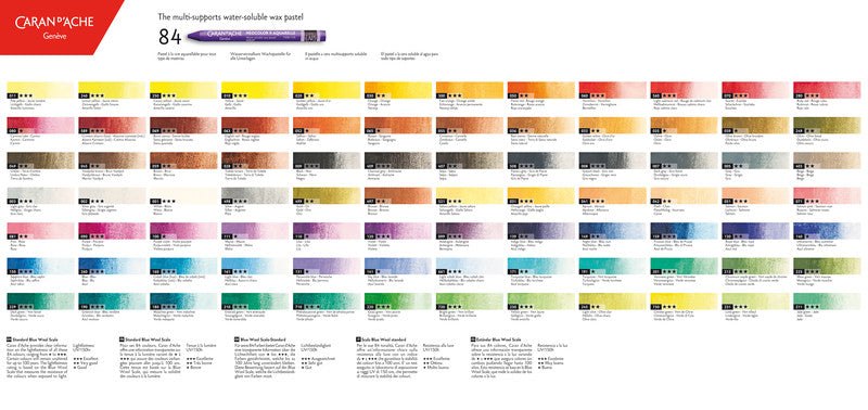 Caran d-Ache Caran d'Ache Neocolor Aquarellfarbstifte-Set – 84 Farben, Mine Ø 8,6 mm, Metallschachtel
