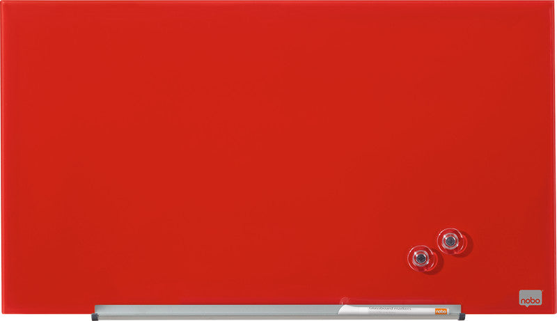 Nobo Whiteboard – 126 × 71 cm, Glas, magnetisch, Wandmontage, inkl. Stift, Magnete, Montagesatz