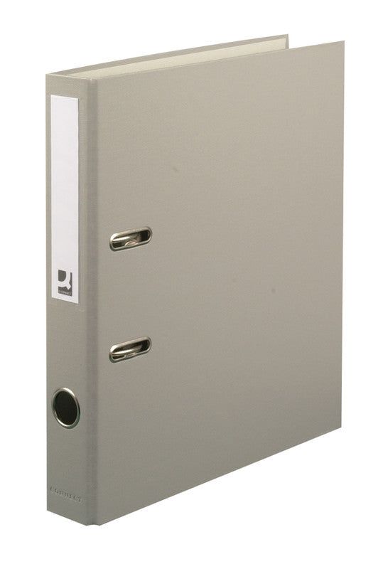 Q-connect Ordner – A4 hoch – 2-Ring Hebelmechanik, Rücken 40 mm – grau, Karton, mit Niederhalter, FSC