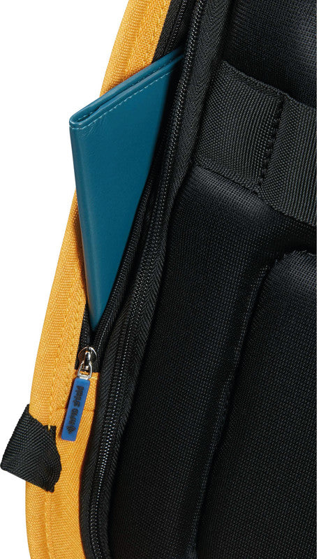 Samsonite Securipak Notebook-Rucksack – 17 l, RFID-Fach, USB-Port, recyceltes PET (rPET), Sonnengelb
