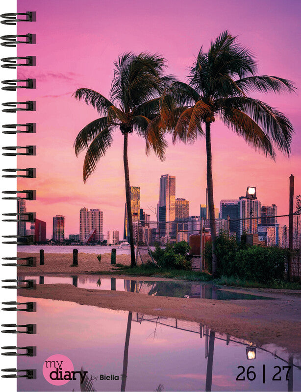 Biella mydiary Schüleragenda – 1 Woche/2 Seiten, Spiralbindung, 12 × 16,5 cm, Aug–Jul, Miami, FSC
