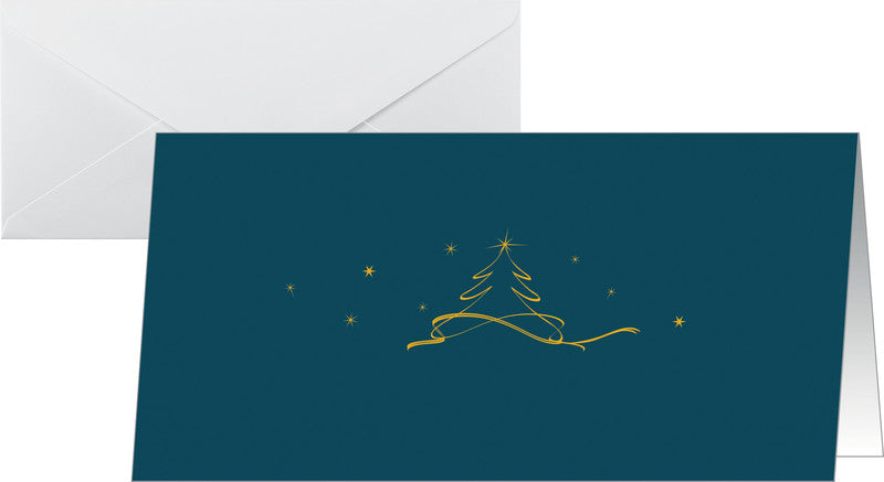 Sigel Grusskarte Weihnachtsbaum – 220 × 110 mm – mit Umschlägen, für Inkjet/Laser/Kopierer