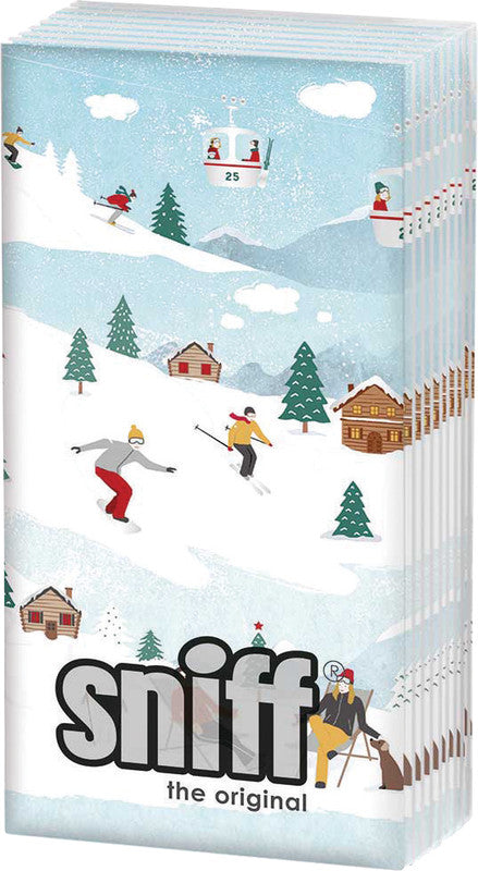 Sniff Taschentücher St. Moritz – 4-lagig, mehrfarbig, 55 × 110 mm – 10 Tücher