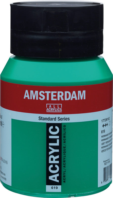 Royal Talens Amsterdam – Acrylic Standard – Acrylfarbe – Permanent Dunkelgrün, 500 ml