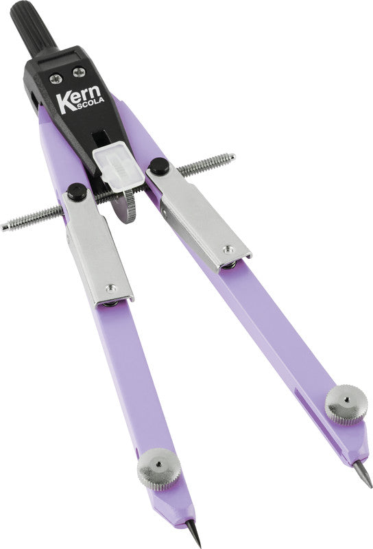 Kern scola Zirkel – Schenkellänge 17 cm, Radius 31 cm, Aufnahme bis 4 mm, Messing, Violett