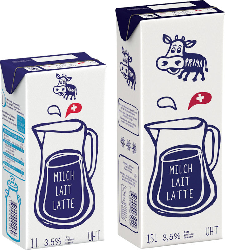 Prima Vollmilch UHT, 3,5% Fett – 1,5 l