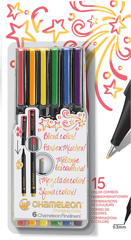 Chameleon Fineliner – 6er-Set – 0,3 mm – 6 Farben – sortiert