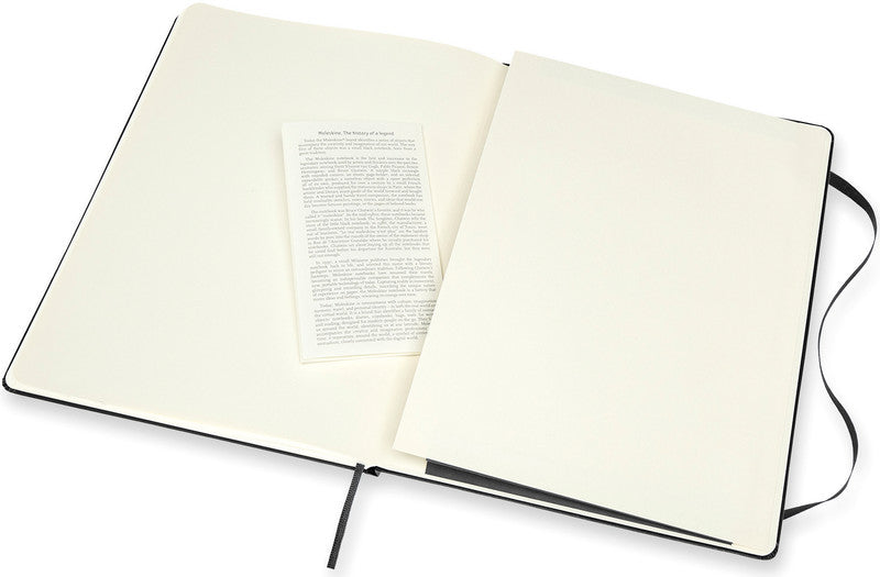 Moleskine Notizbuch, 190 × 250 mm, blanko, liniert, Leimbindung, Hardcover, 192 Seiten, 70 g/m² – schwarz