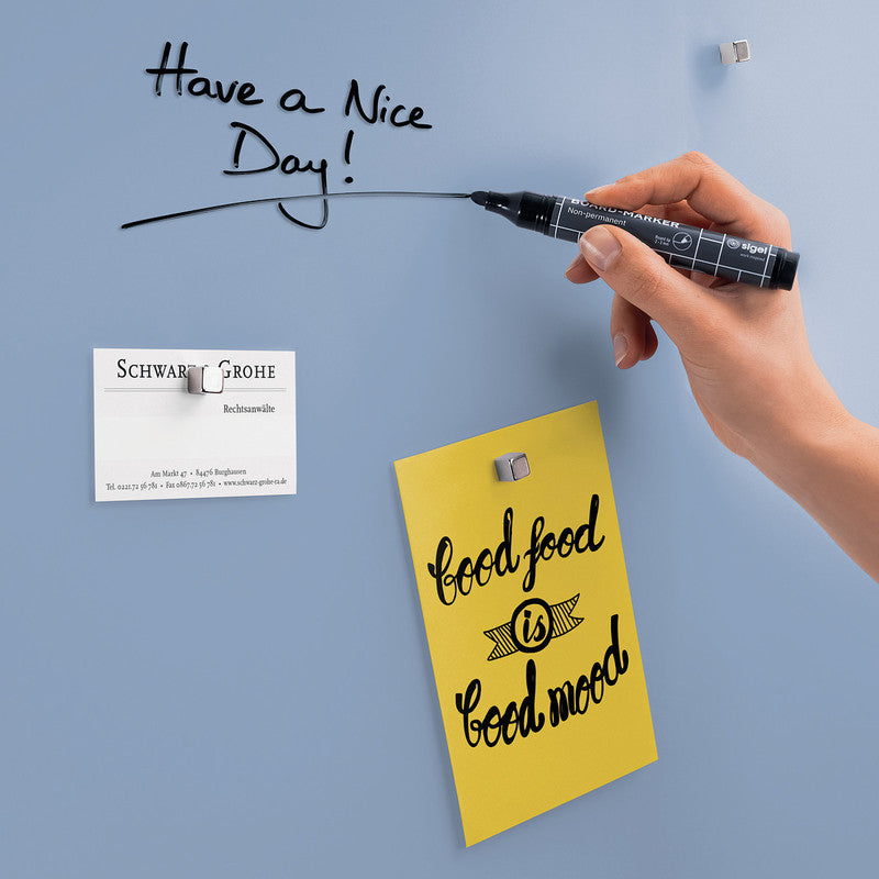 Sigel Whiteboard – 60 × 40 cm, Glas, magnetisch, Wandmontage, inkl. Montagesatz, Magnete