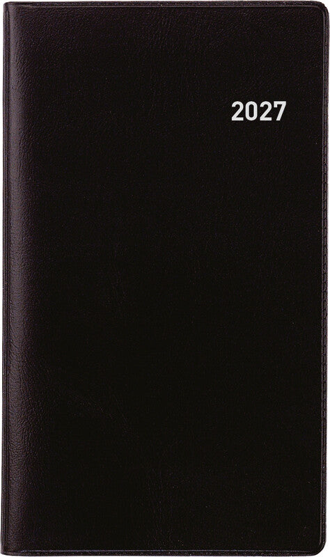 Biella Planer Berlin Agenda – 6 Monate/1 Seite, geheftet, 8,7 × 15,3 cm, 2027, schwarz, FSC