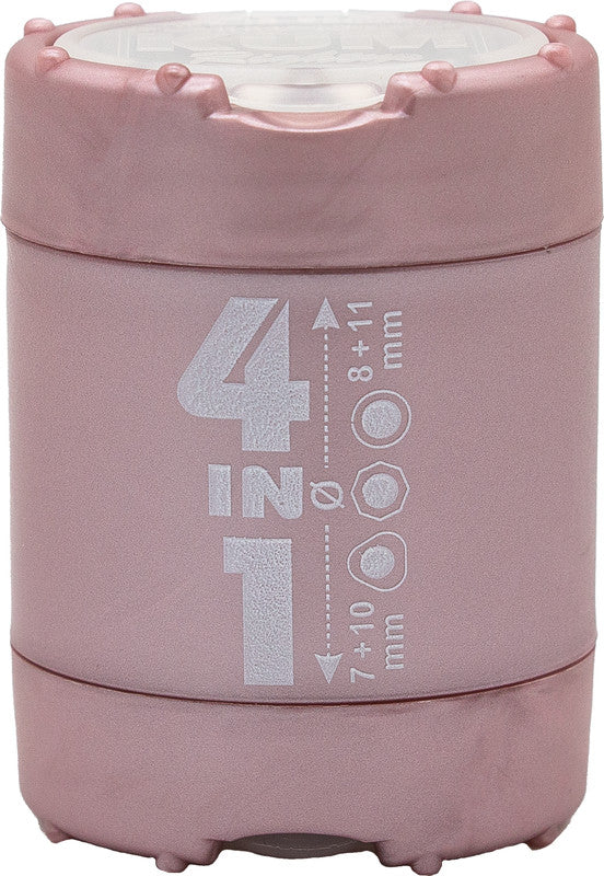 Kum Spitzer – manuell, 2-Loch, mit Behälter, für Blei- & Buntstifte 7–11 mm, Kunststoff, rosé