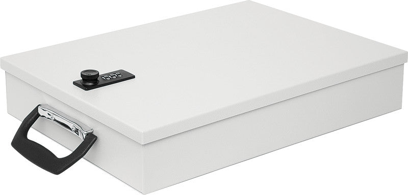 Wedo Dokumentenkassette – mit 3-stelligem Zahlenschloss, Stahl, lichtgrau, 355 × 260 × 67 mm