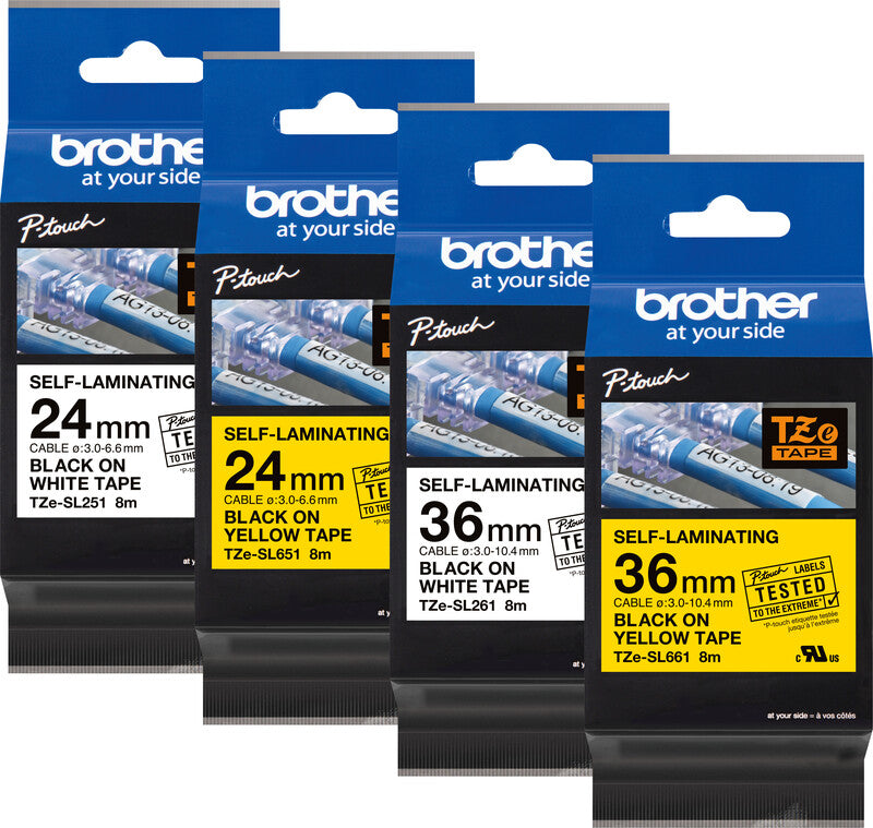 Brother Schriftband – 24 mm × 8 m, weiss, schwarz