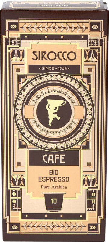 Sirocco Espresso Kaffeekapseln – für Nespresso – Intensität 8 – Bio – 10 Kapseln