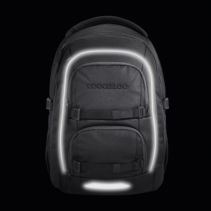 Coocazoo Rucksack Porter – schwarz – 35 l – B 30,0 × H 46,0 × T 23,5 cm – aus 100% recycelten PET-Flaschen