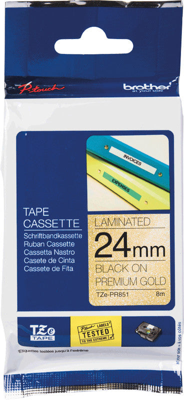 Brother Schriftband – 24 mm × 8 m, gold, schwarz