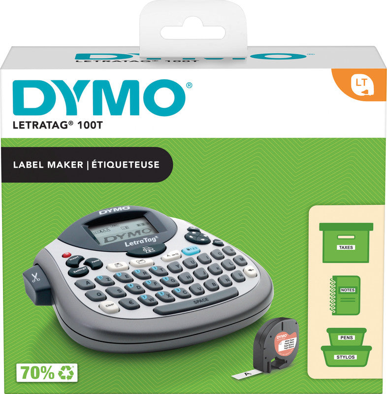 DYMO LetraTag LT-100T – Beschriftungsgerät, für LT-Bänder 12 mm, 2-zeiliger Druck