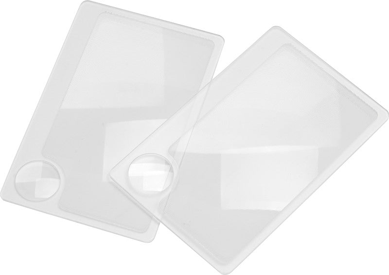 Carson Kreditkarten-Lupe (Fresnel) – 2,5× (Spot 6×), transparent, 2er-Set