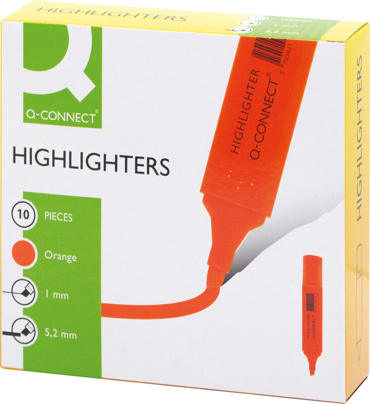 Q-CONNECT Textmarker Orange – Keilspitze, 1–5 mm