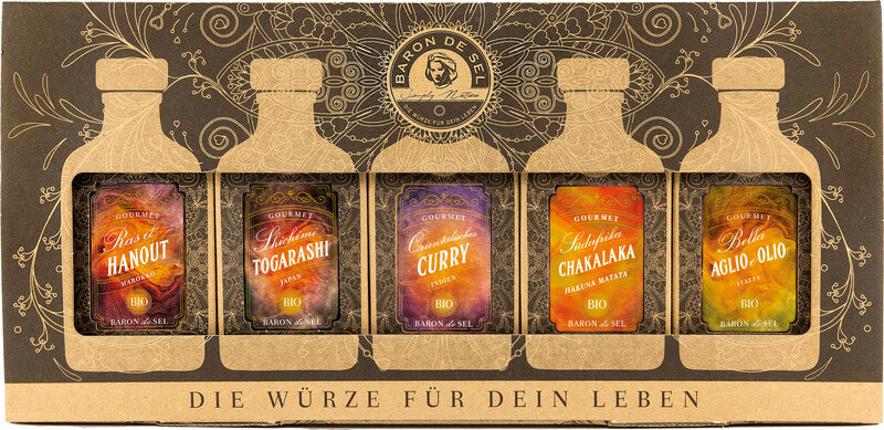 Baron de sel Bio-Gewürzset Reise um die Welt – 5 × 40 g