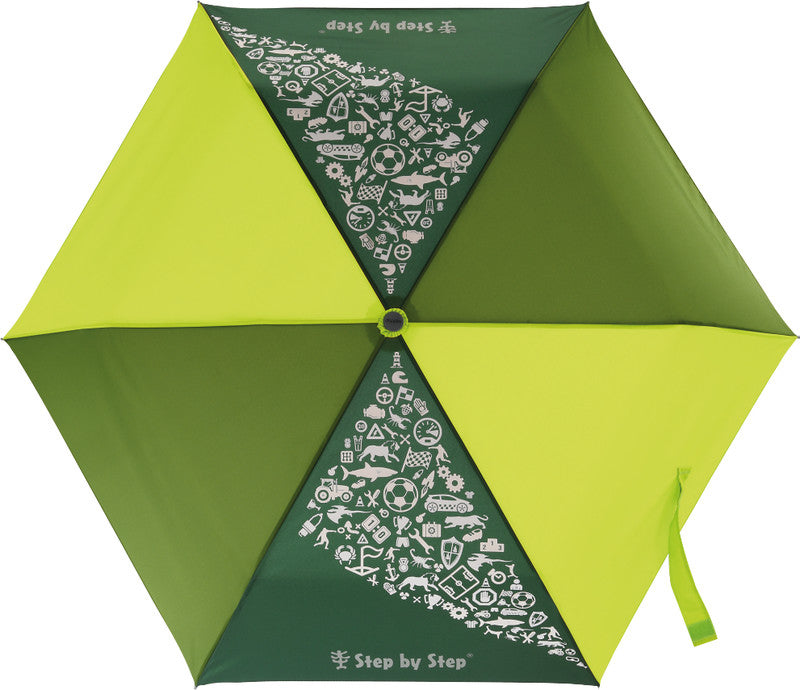 Step by Step Kinderregenschirm Doppler – Ø 50,5 cm, L 22,5 cm – limettengrün – Magic Rain – Kunststoff/Metall