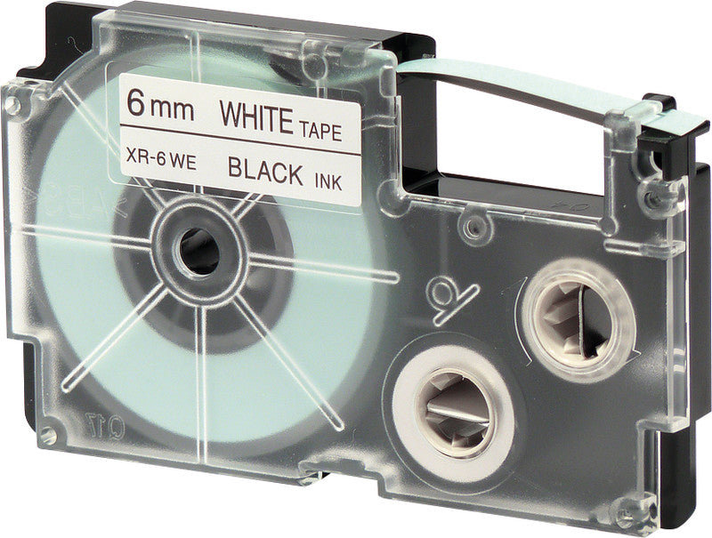 Casio Schriftband – 6 mm × 8 m, weiss, schwarz – XR