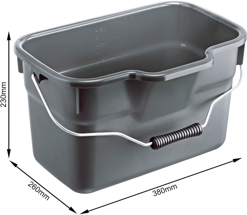 Rotho Putzeimer – 12000 ml, anthrazit, für handelsübliche Bodenreinigungssysteme