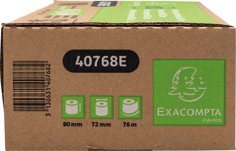 Exacompta Thermorolle 80 mm × 76 m, Ø 72 mm – phenolfrei