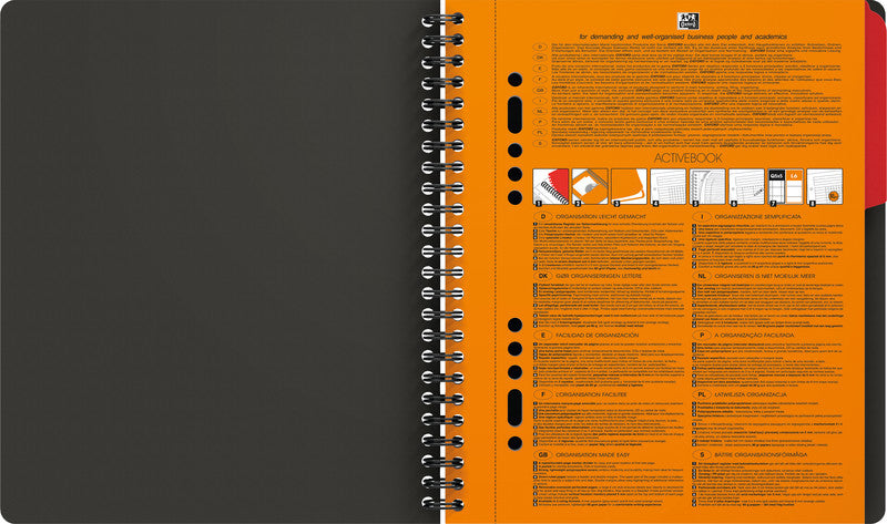 Oxford Collegeblock, Spiralbindung, 80 Blatt, 10-fach gelocht, perforiert, 80 g/m² – Grau, für SCRIBZEE App