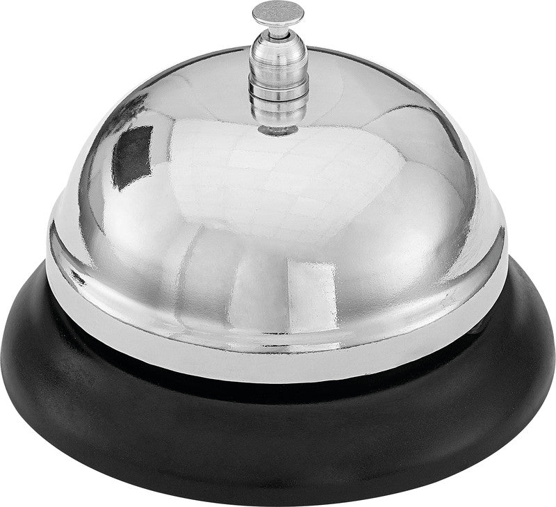 Wedo Tischglocke – Schwarz/Silber – 85 × 60 mm – Metall