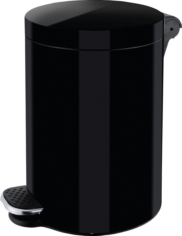 Zwingo Tretabfallbehälter – 5 l – Metall, schwarz – Ø 210 × H 280 mm